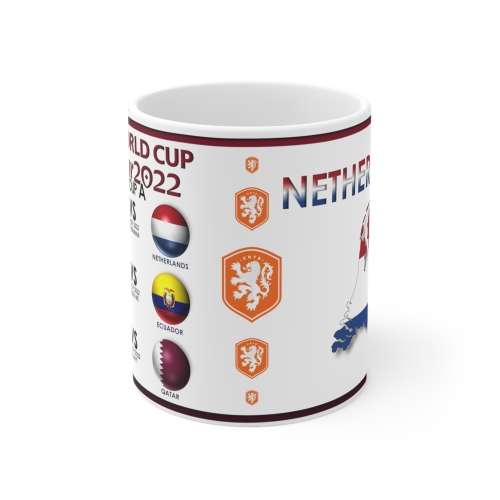 NETHERLANDS 2022 Soccer World Cup Mug, White (GROUP STAGES)