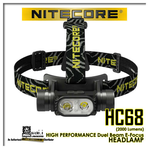 NITECORE HC68 (2000 Lumens) High Performance Duel Beam E-Focus Headlamp