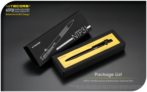 NITECORE NTP31 Aluminum Bolt Action Tactical Pen With Glass Breaker
