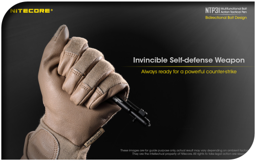NITECORE NTP31 Aluminum Bolt Action Tactical Pen With Glass Breaker