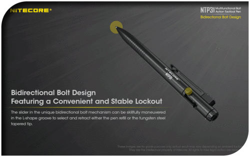 NITECORE NTP31 Aluminum Bolt Action Tactical Pen With Glass Breaker