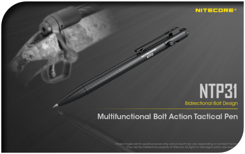 NITECORE NTP31 Aluminum Bolt Action Tactical Pen With Glass Breaker