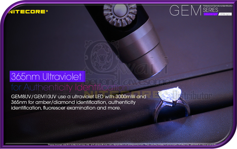 NITECORE GEM10UV Professional Gemstone Identification Ultraviolet Light (800 Lumens)