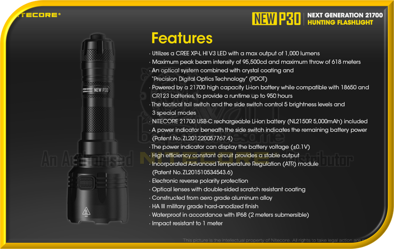NITECORE P30 Next Generation Hunting Flashlight (1,000 Lumens)