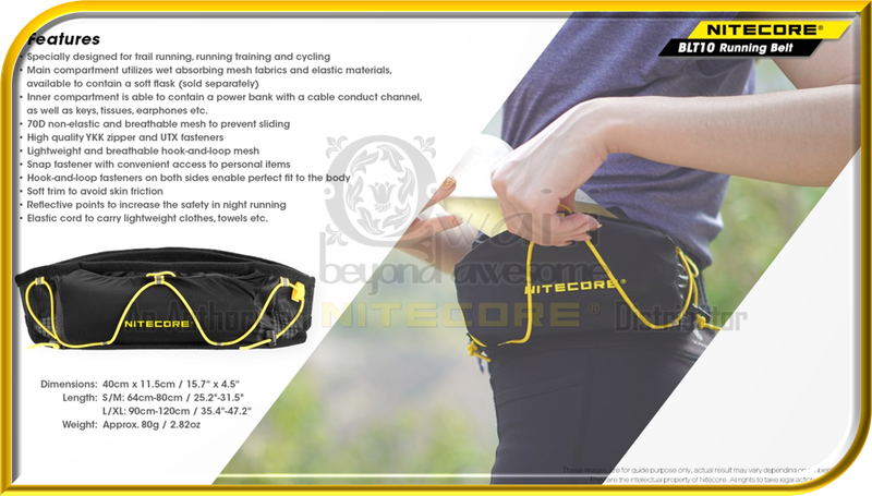 NITECORE UT05 Ultra Lightweight Outdoor Waist Light + NITECORE BLT10  Running Belt