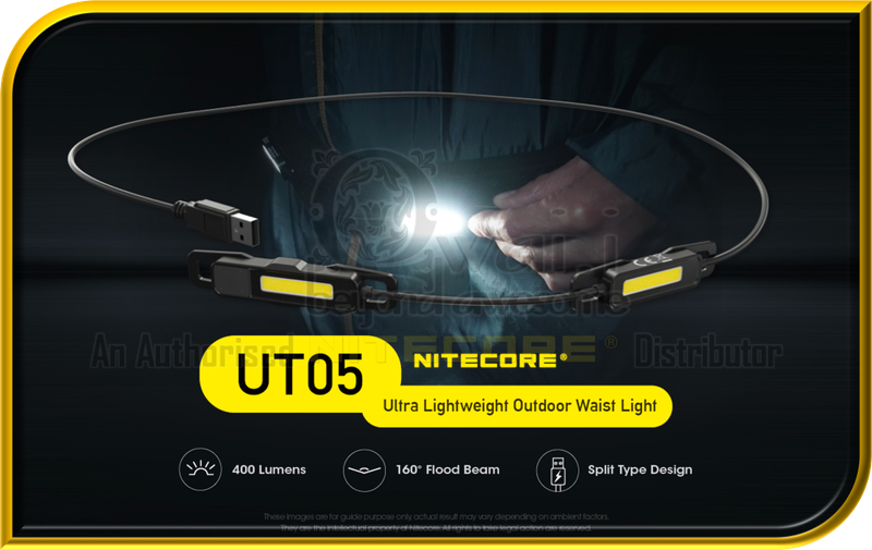 NITECORE UT05 Ultra Lightweight Outdoor Waist Light + NITECORE BLT10  Running Belt