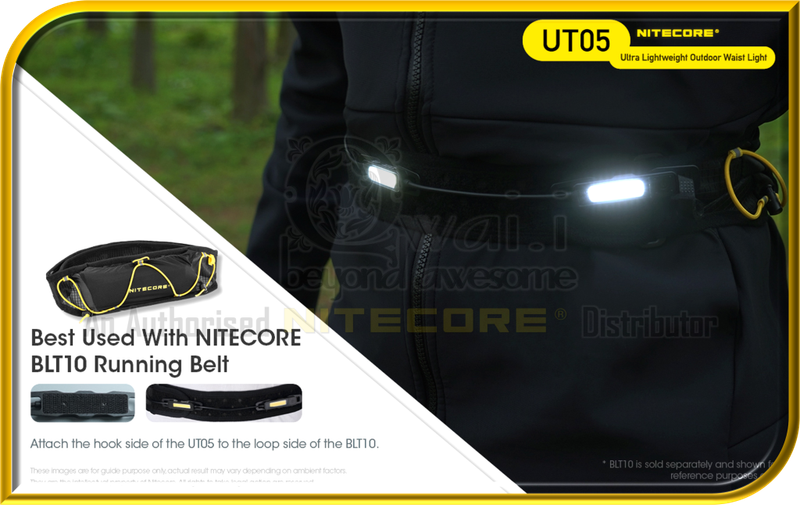 NITECORE UT05 Ultra Lightweight Outdoor Waist Light + NITECORE BLT10  Running Belt