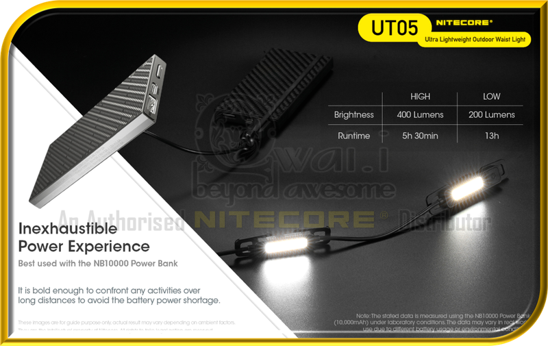 NITECORE UT05 Ultra Lightweight Outdoor Waist Light + NITECORE BLT10  Running Belt