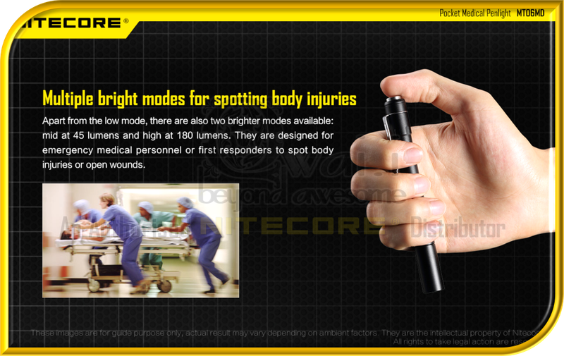 NITECORE MT06MD LED Pocket Medical Penlight (180 Lumens)