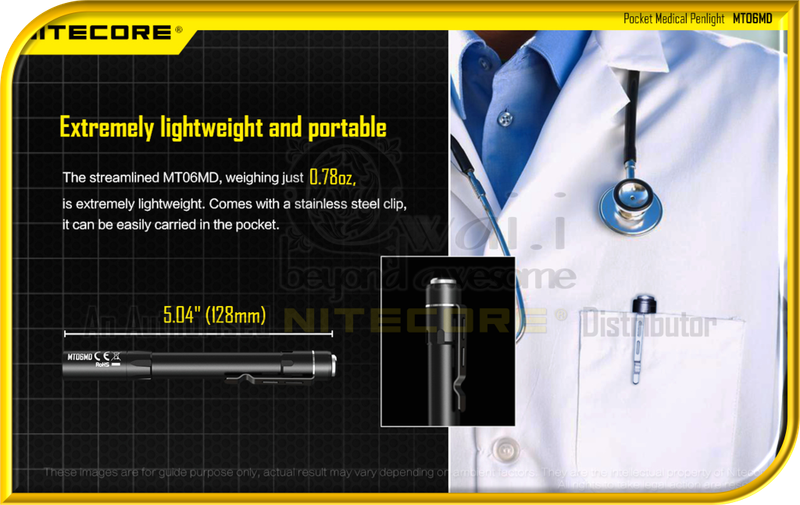 NITECORE MT06MD LED Pocket Medical Penlight (180 Lumens)