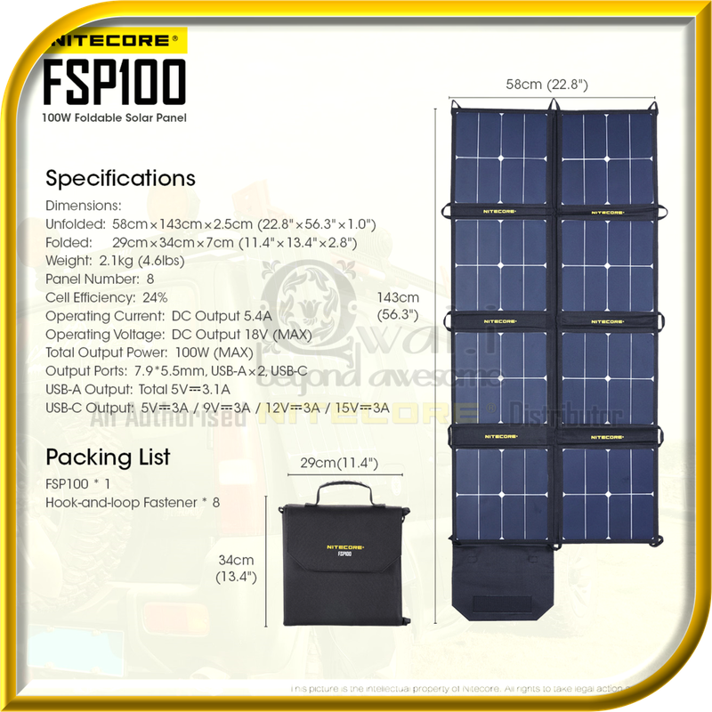 NITECORE FSP100 100W Foldable Solar Panel