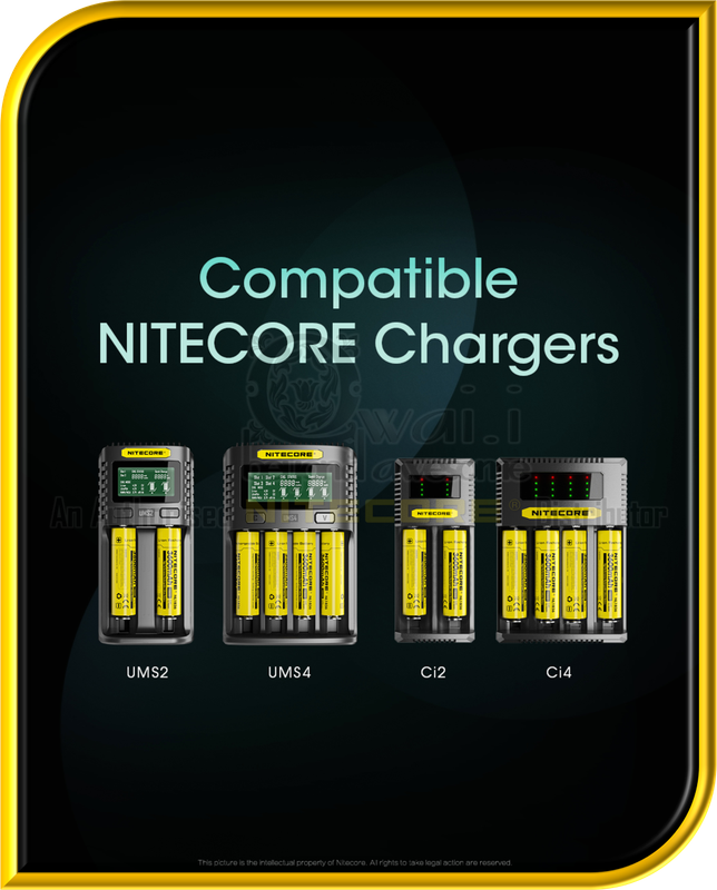 NITECORE NL1836 High-Performance Rechargeable 18650 Li-ion Battery (3,600mAh)