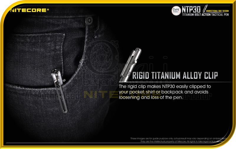 NITECORE NTP30 Titanium Bolt Action Tactical Pen (With Glass Breaker)