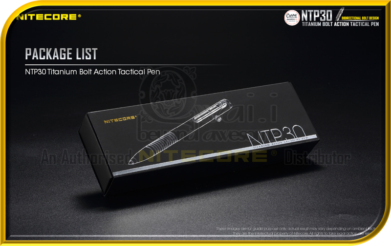 NITECORE NTP30 Titanium Bolt Action Tactical Pen (With Glass Breaker)