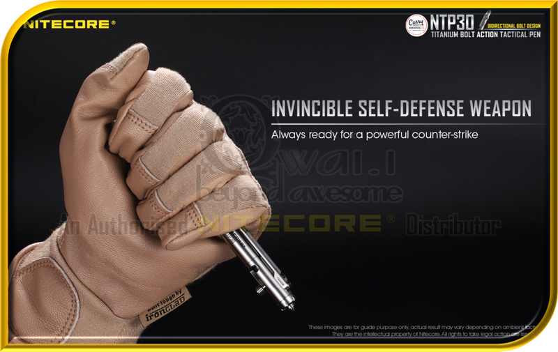 NITECORE NTP30 Titanium Bolt Action Tactical Pen (With Glass Breaker)