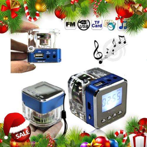 Portable Micro SD/TF Mini Speaker Music MP3/4 Player USB Disk FM Radio / Blue - CHRISTMAS SPECIAL