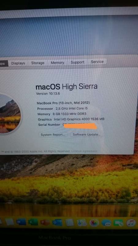 Macbook pro 13 inch mid 2012