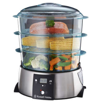 3 TIER FOOD STEAMER WITH LCD DISPLAY (RUSSEL HOBBS)