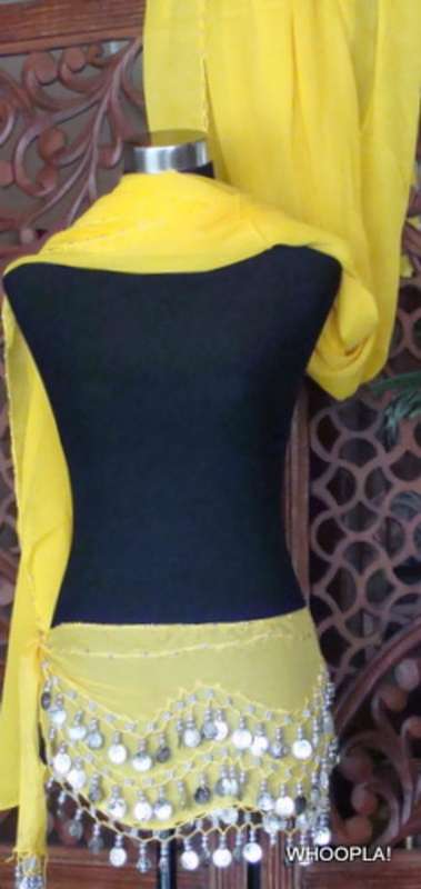 BELLY DANCE YELLOW BELT AND VEIL SPECIAL!!
