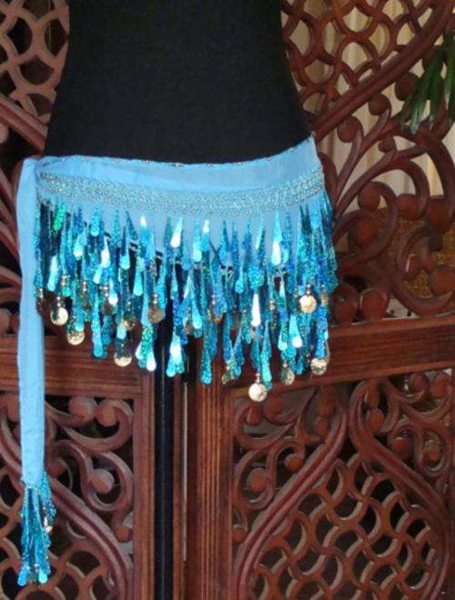 BELLY DANCE TURQUOISE AB SHIMMY BELT