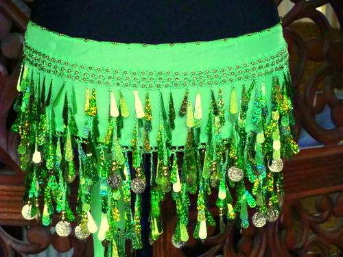BELLY DANCE BRIGHT APPLE GREEN AB SHIMMY BELT