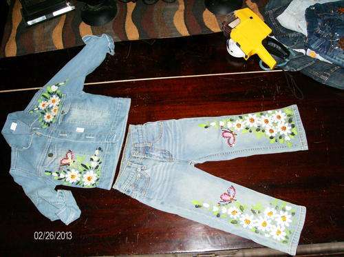 Denim Jacket and pants daisy