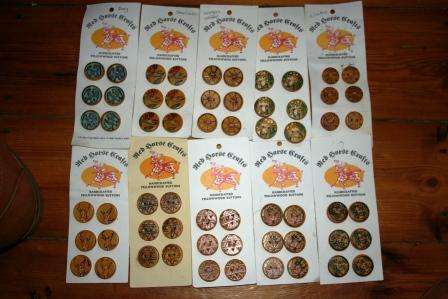Vintage Handmade Yellow Wood Buttons from former Ciskei (10 unique sets of 6 buttons)