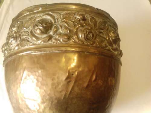 Stunning Victorian yellow copper plant holder - 1850 -1870