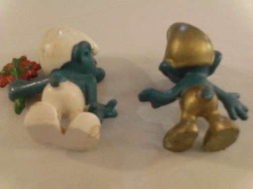 VERY COLLECTABLE 2 x SMURFS FROM W.GERMANY (PEYO), VALUE!!!