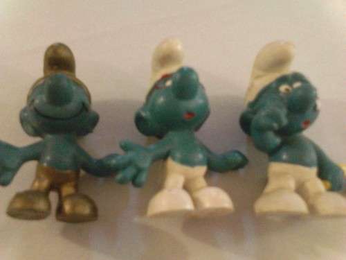 VERY COLLECTABLE 3 x SMURFS FROM W.GERMANY (PEYO), VALUE!!!