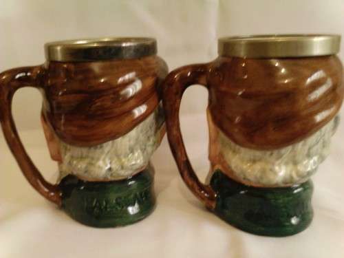 2 x BEAUTIFUL, LANCASTER SANDLAND HAND PAINTED PORCELAIN MUG'S, IN PERFECT CONDITION!!!