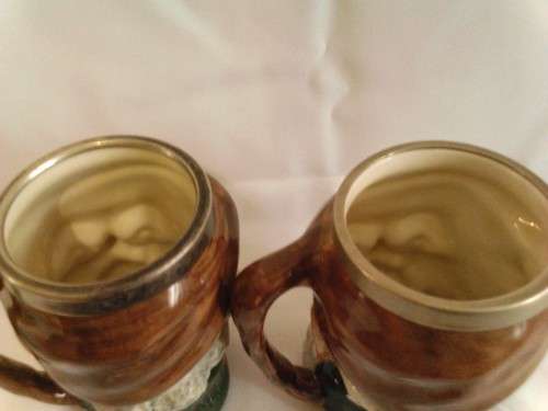 2 x BEAUTIFUL, LANCASTER SANDLAND HAND PAINTED PORCELAIN MUG'S, IN PERFECT CONDITION!!!