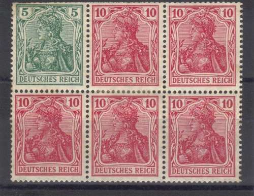 VERY SCARCE 1902 MIXED BLOCK OF 6, UMM, HINGED ON MIDDEL, HIGH VALUE!!!!