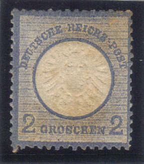 GERMANY 1871-72, MINT 2 GROSCHEN, SG.20, BLUE, LITTLE RUST ON FACE, CAT.VALUE R1000