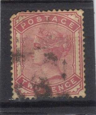 GB. 1880-81, Q-VICTORIA, SG. 168, PALE ROSE, 2d USED, CV. R1950