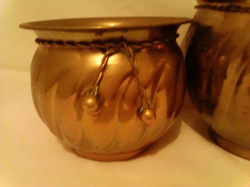 SCARCE & BEAUTIFUL ANTIQUE BRASS FLOWER POTS(3 x DIFFERENT SIZES), STUNNING CONDITION, SEE BELOW!!!