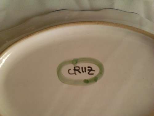 STUNNING, FULLY HAND PAINTED CRUZ PORCELAIN WALL PLATE- GOOD CONDITION , SEE BELOW.