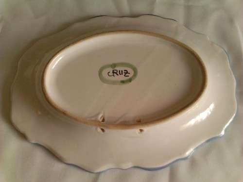 STUNNING, FULLY HAND PAINTED CRUZ PORCELAIN WALL PLATE- GOOD CONDITION , SEE BELOW.