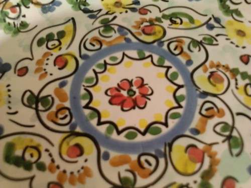 STUNNING, FULLY HAND PAINTED CRUZ PORCELAIN WALL PLATE- GOOD CONDITION , SEE BELOW.