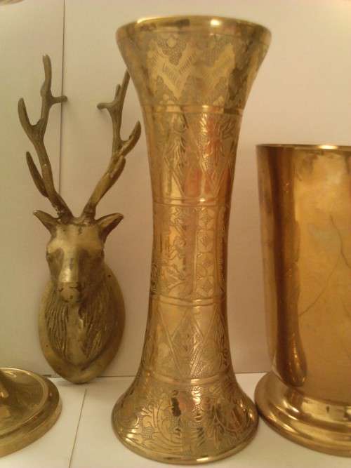 NICE LOT OF BEAUTIFUL VINTAGE BRASS ITEMS (FOR ONE BID), SOLD AS PER SCANS, SEE BELOW.