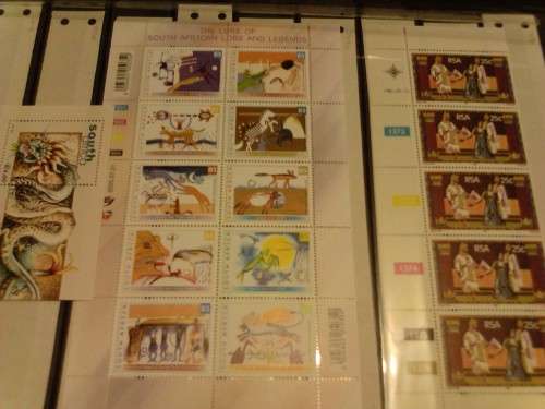 7 BLACK DOUBLE SIDE PAGE LIGHTHOUSE STOCK ALBUM-CONTAINING SA CONTROLS, GOOD VALUE- SEE BELOW.
