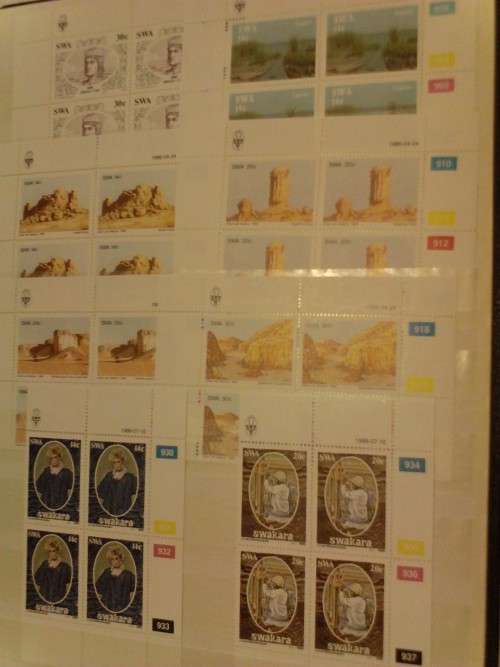 8 DOUBLE SIDE PAGE LIGHTHOUSE STOCK ALBUM -CONTAINING SWA, SA, BOP UMM CONTROLS- VALUE!!- SEE BELOW.