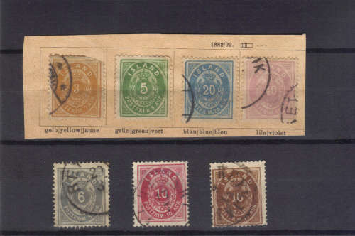 1873- 1897 SCARCE ICELAND, FINE USED & MM WITH HIGH VALUE , R3700+ , SEE SCAN BELOW.