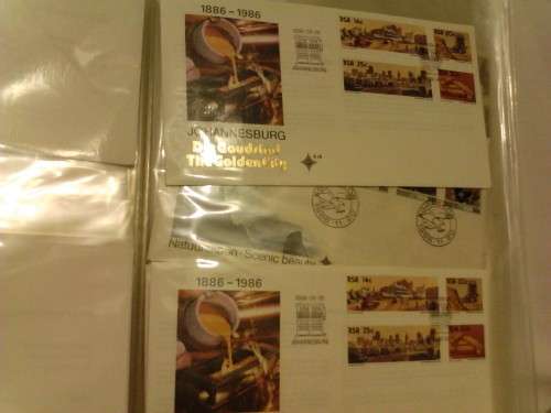 SOUTH-AFRICA- 30 VERY CLEAN FIRST DAY COVERS IN FLIP FILE, 3 LOOSE PAGES- SEE ALL SCANS.