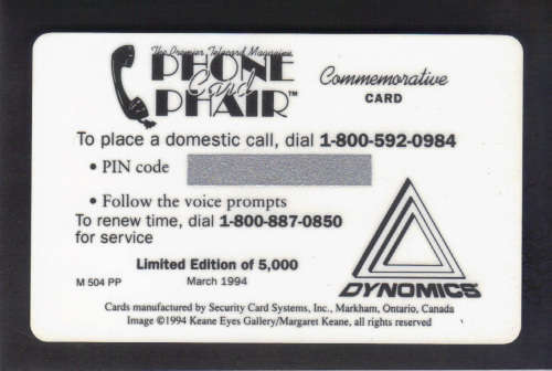 Scarce USA prepaid phone card, San Francisco, only 5000 issued, Cat. Value. VALUE R800+ .
