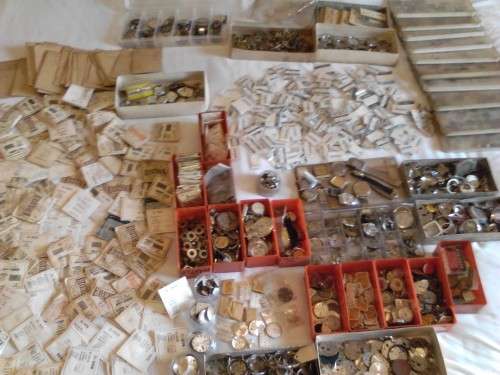 HIGH VALUE!!! - HUGE LOT OF WATCH PARTS ,SOME STILL SEALED - SEE ALL SCANS & READ BELOW.
