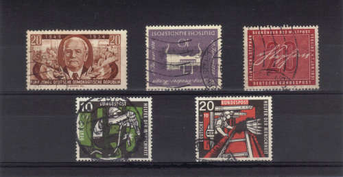 GERMANY 1954-57-   NICE FINE USED LOT - CAT. VALUE R250 - SEE BELOW.