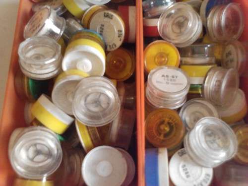 155 x UNUSED WATCH BALANCE WHEELS IN CAPSULES, GOOD VALUE- READ BELOW.
