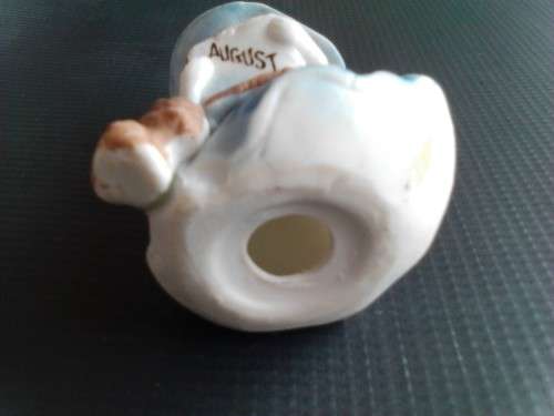 PORCELAIN FIGURINE - AUGUST GIRL, ORIGIN UNCERTAIN -READ BELOW.