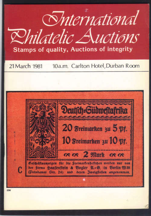 INTERNATIONAL PHILATELIC AUCTIONS- CALTON HOTEL DURBAN 21 MARCH 1981,  GOOD CONDITION - READ BELOW.
